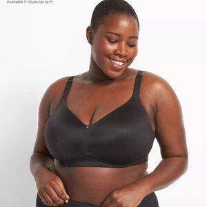Lane Bryant Cacique Invisible Backsmoother Lightly Lined No-Wire Bra Black